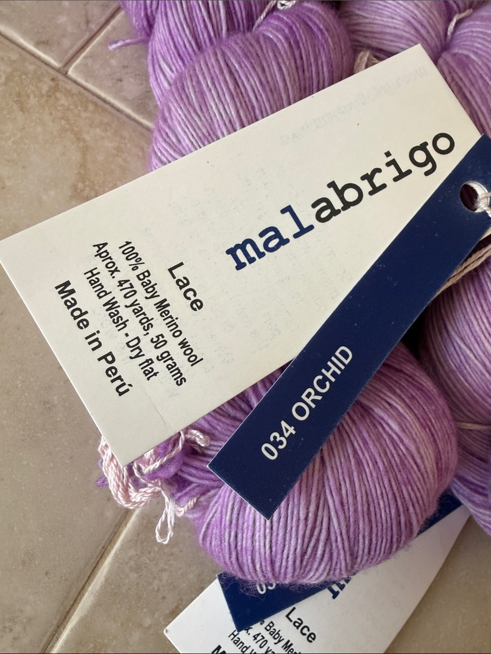 Malabrigo Lace Yarn - Lavender/Pale Purple - Orchid